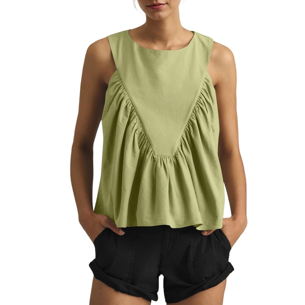 Babydoll Peplum Tank Top, SZ M, 4I-147T003